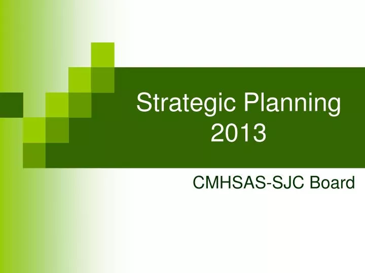 strategic planning 2013