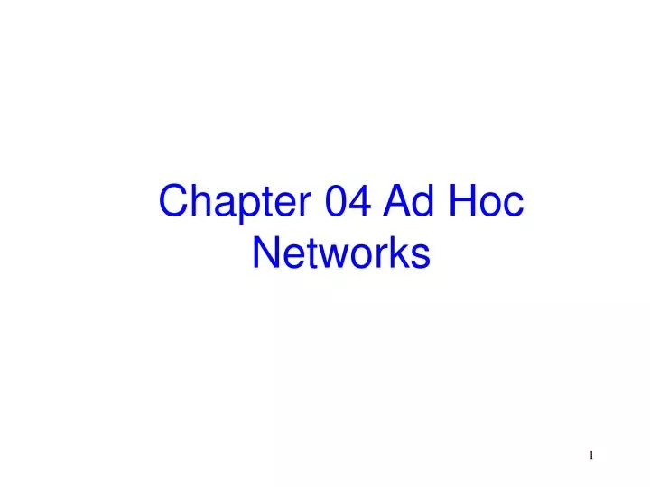 chapter 04 ad hoc networks
