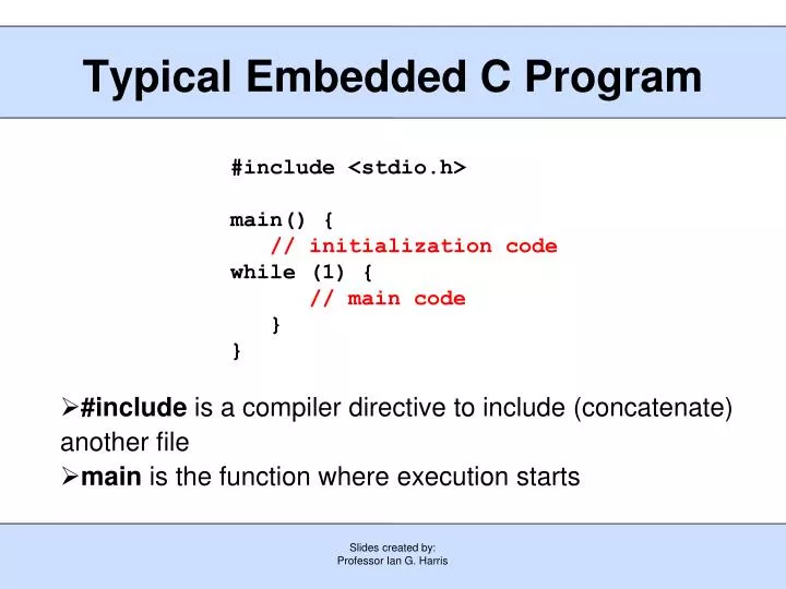 typical embedded c program