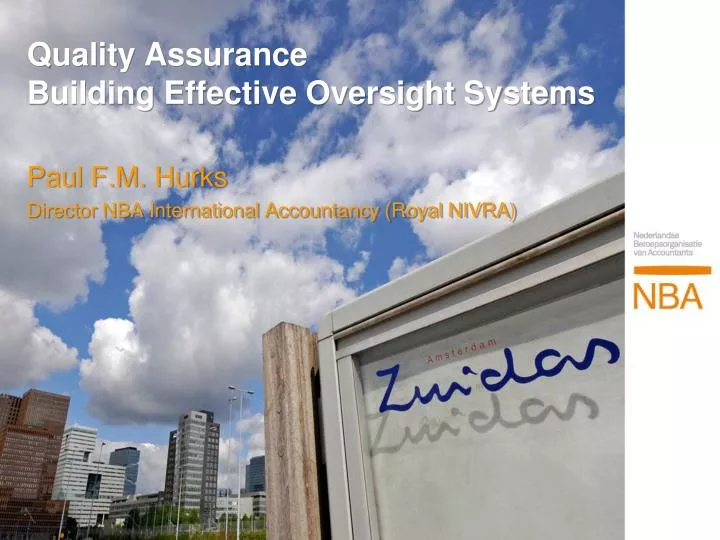 quality assurance building effective oversight systems