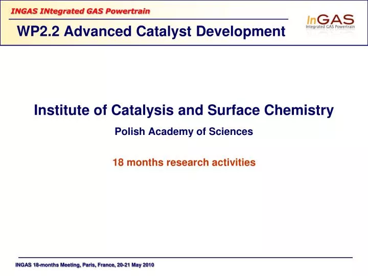 wp2 2 advanced catalyst development