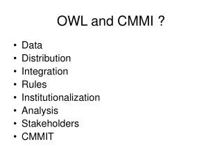 OWL and CMMI ?