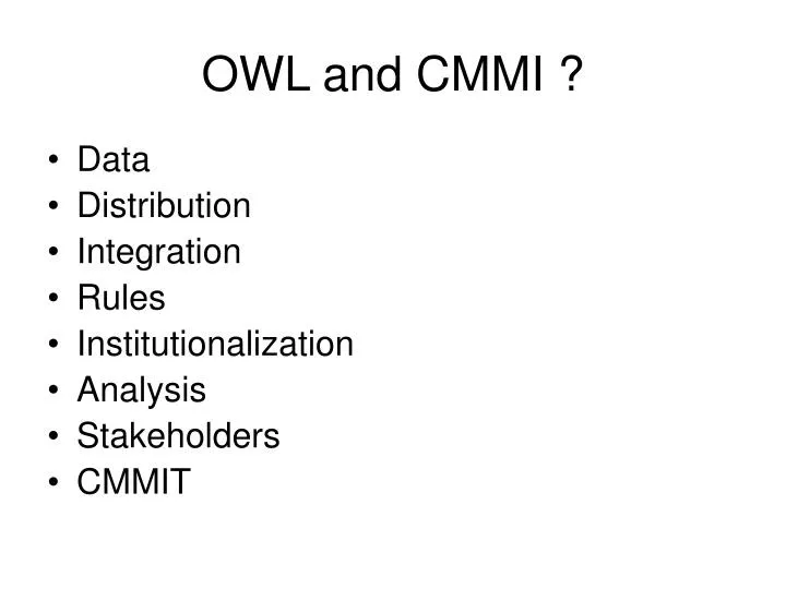owl and cmmi