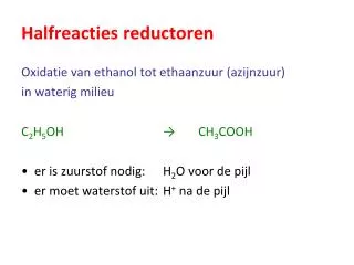 halfreacties reductoren