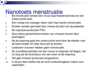 nanotoets menstruatie