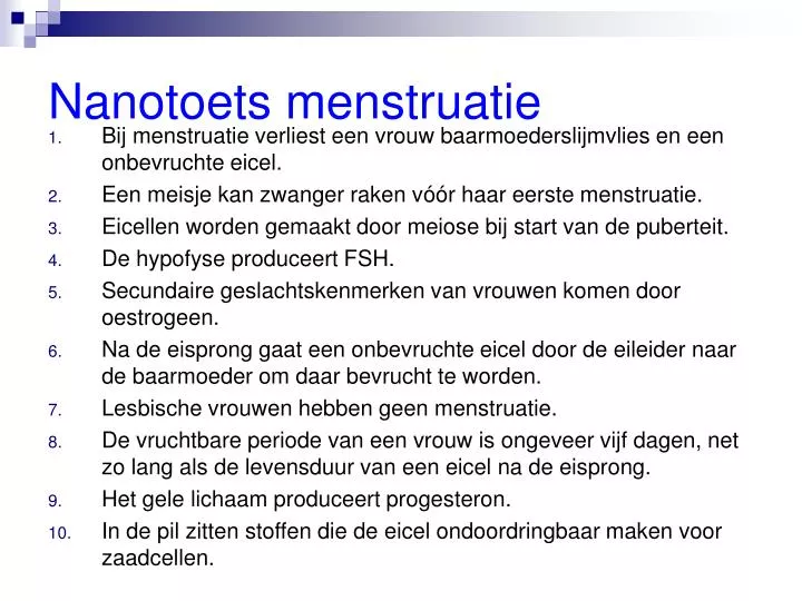 nanotoets menstruatie