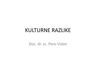 kulturne razlike