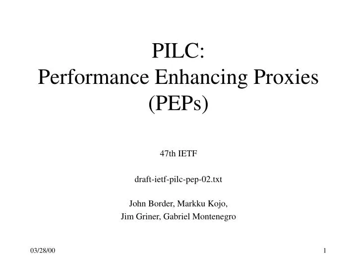 pilc performance enhancing proxies peps