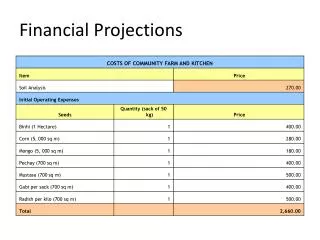 financial projections