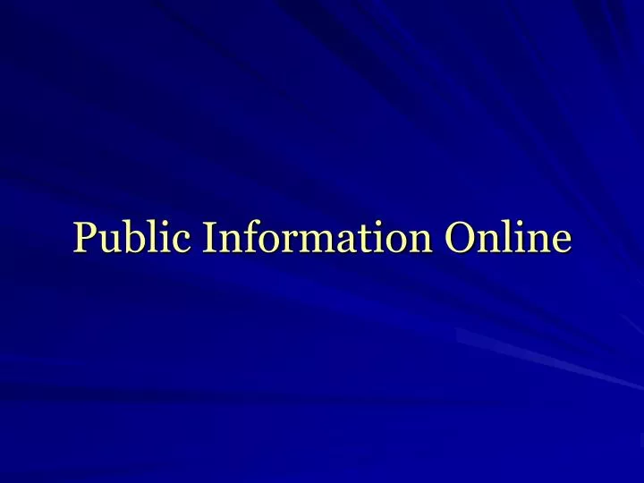 public information online