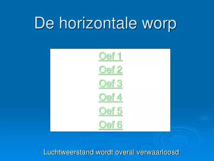 de horizontale worp