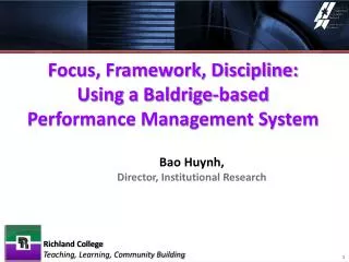 focus framework discipline using a baldrige based performance management system