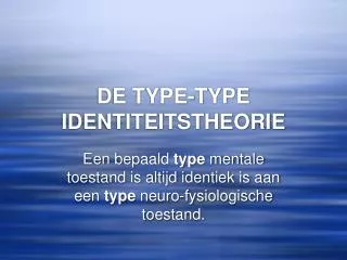 de type type identiteitstheorie