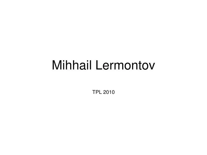 mihhail lermontov