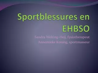 sportblessures en ehbso