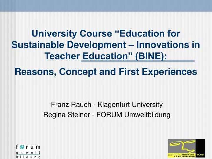 franz rauch klagenfurt university regina steiner forum umweltbildung