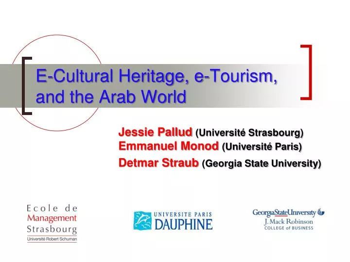 e cultural heritage e tourism and the arab world