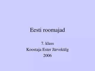 eesti roomajad