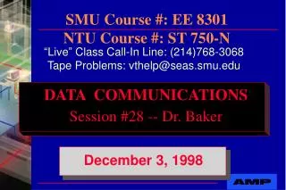 SMU Course #: EE 8301 NTU Course #: ST 750-N