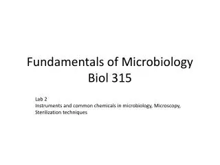 Fundamentals of Microbiology Biol 315