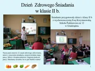 dzie zdrowego niadania w klasie ii b
