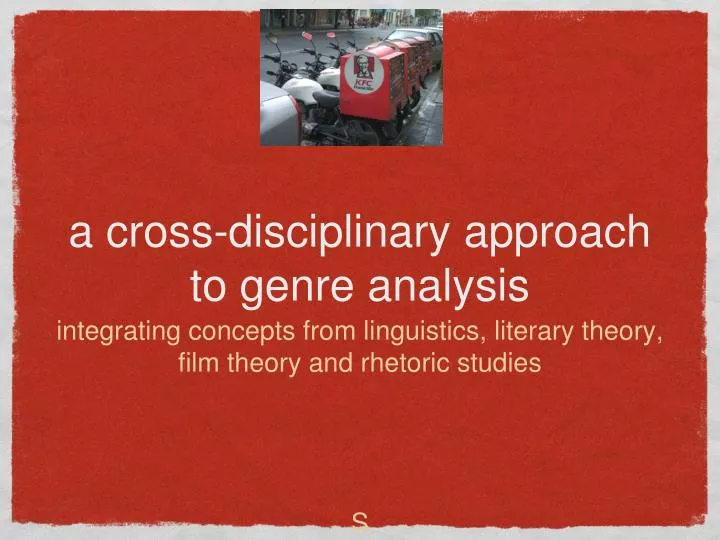 a cross disciplinary approach to genre analysis