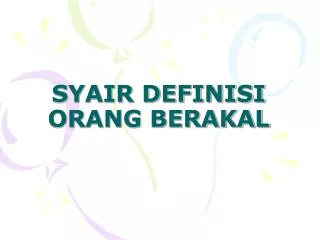 syair definisi orang berakal