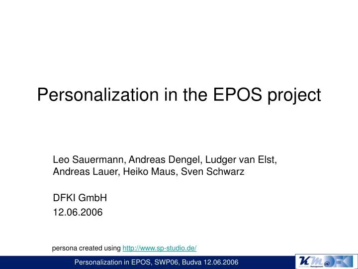 personalization in the epos project