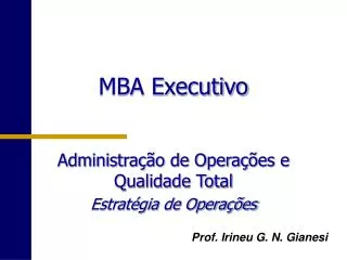 mba executivo
