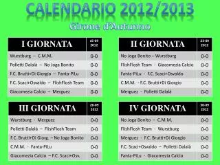 Calendario 2012/2013