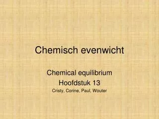 chemisch evenwicht