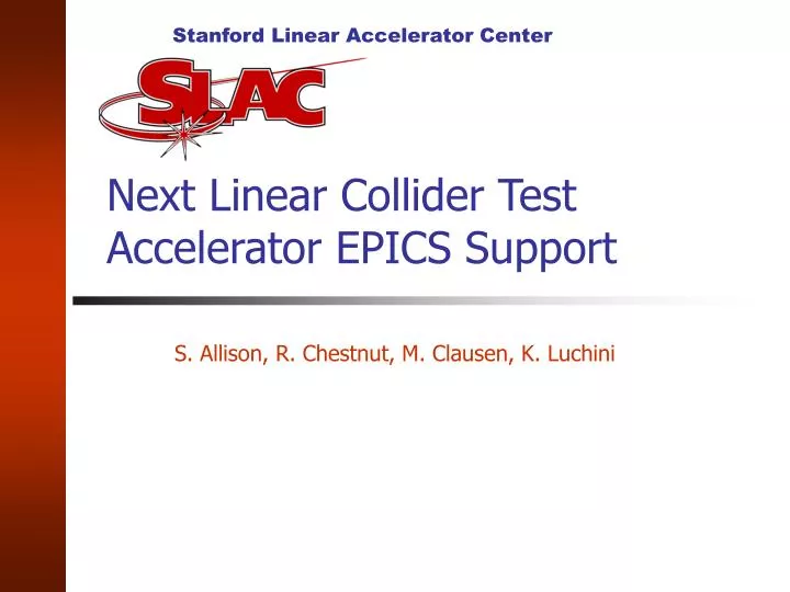 next linear collider test accelerator epics support
