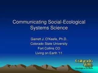 Communicating Social-Ecological Systems Science