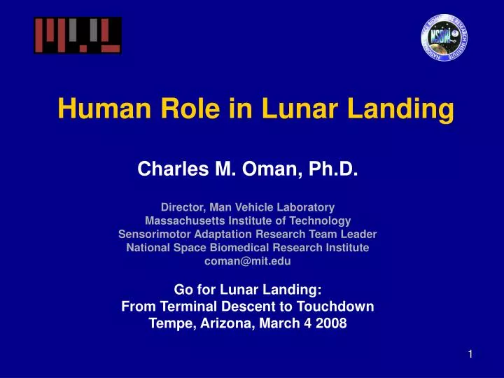 human role in lunar landing