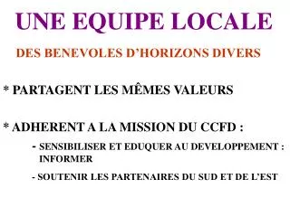 une equipe locale