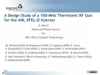A Design Study of a 100-MHz Thermionic RF Gun for the ANL XFEL-O Injector