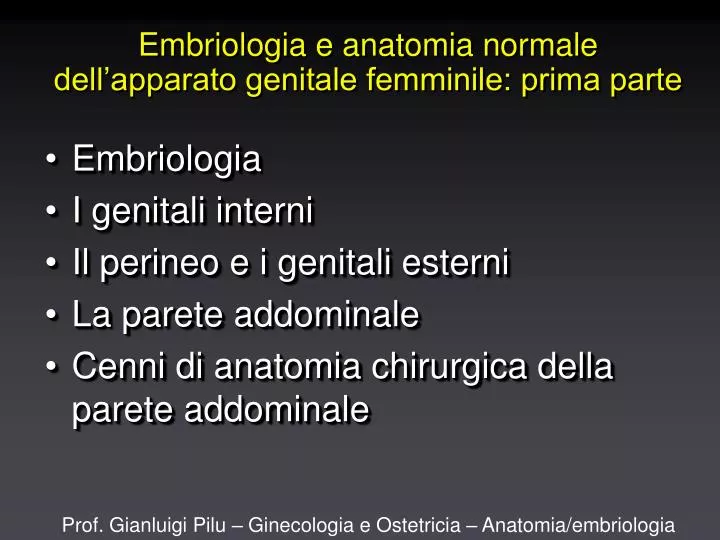 embriologia e anatomia normale dell apparato genitale femminile prima parte