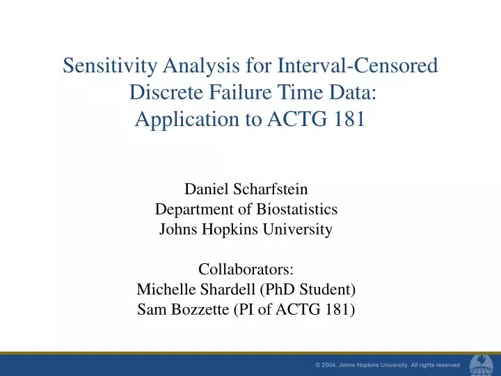 sensitivity analysis for interval censored discrete failure time data application to actg 181