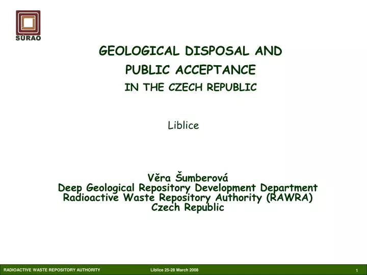 geological disposal and public acceptance in the czech republic