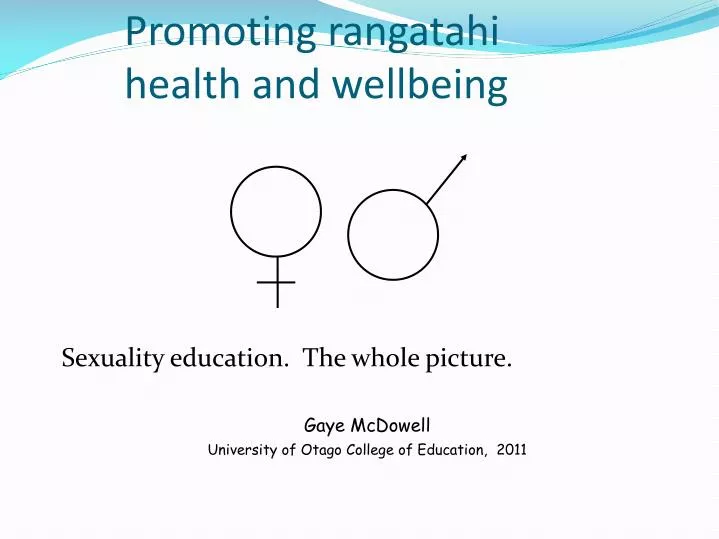 promoting rangatahi health and wellbeing