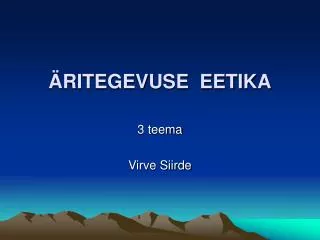 ritegevuse eetika