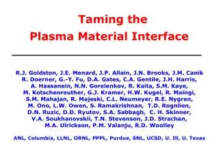 Taming the Plasma Material Interface