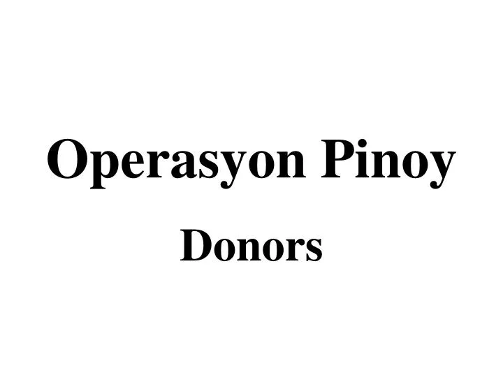 operasyon pinoy