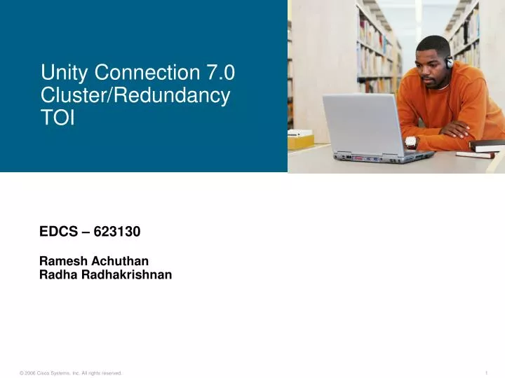 unity connection 7 0 cluster redundancy toi