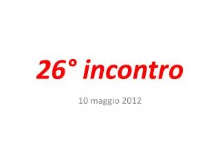 26 incontro