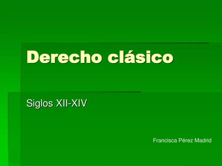 derecho cl sico