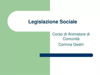 legislazione sociale