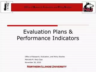 Evaluation Plans &amp; Performance Indicators