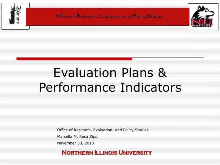 evaluation plans performance indicators