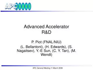 Advanced Accelerator R&amp;D